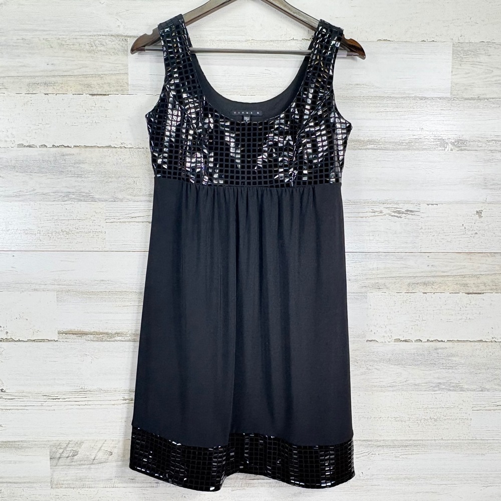 Tiana B. Black Tank Dress Shimmer Sequin Top Party Cocktail Evening Sleeveless S